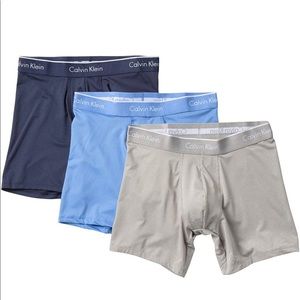 Calvin Klein Men`s Microfiber Stretch Boxer Briefs | NWT | Blue Grey Navy Size M